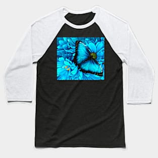 Blue Butterfly Baseball T-Shirt